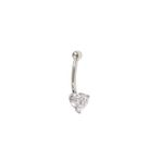 İTHAL 6 MM KALP GÜMÜŞ GÖBEK PIERCING