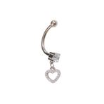 İTHAL 7 MM SALLANTILI KALP GÜMÜŞ GÖBEK PIERCING