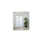 İthal Bambu Kalın Zebra Stor Perde Eteği Düz (Ofis Perdesi Mutfak Salon Perdesi eteksiz, Ekru, 125 x 260
