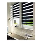 İthal Bambu Stor Zebra Perde Alüminyum Kasa 1. Kalite SİYAHZEBRA1, Siyah, 20 x 25