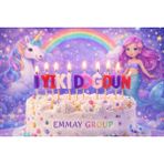 İTHAL "iyi Ki Doğdun" Harf Mum Unicorn ve Marmaid Party, Doğum Günü Pasta Mumu - Mor - Beyaz - Pembe