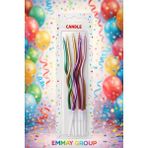 İTHAL Kıvrımlı Mum Mix 6’lı – Renkli Spiral Pasta Mumu (15 Cm, Uzun Yanma Süresi) - 1 Adet