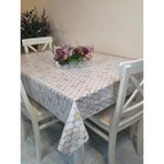 Ithal Pvc Muşamba - Desenli Silinebilir Masa Örtüsü - Kahverengi - 140 x 180 cm