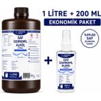 İthal Saf İzopropil Alkol %99,8 1 Litre Şişe + 200 ml Sprey Temizlik Kimyasalı Ekonomik Paket