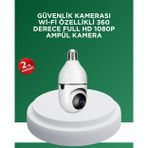 İthalat® 1080P Gece Görüşlü Ampul Güvenlik Kamerası – Kablolu Kablosuz Seçenekli