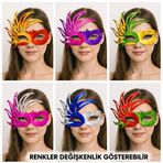 İthalat® 6’Lı Çift Renkli Venedik Karton Parti Maskesi Seti