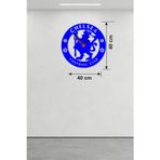 İthalat® Chelsea Fc Logolu Ahşap Duvar Saati - 40X40 Cm Taraftar Hediyesi