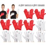 İthalat® Çocuk Gösteri Eldiven Seti – 5 Çift Beyaz &Amp; 5 Çift Kırmızı