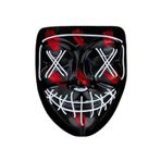 İthalat® Hallowen Parti Maskesi Neon Led Işıklı Maske 3 Modlu Cadılar Bayramı Maskesi