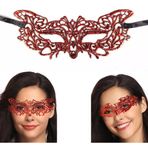 İthalat® Kırmızı Dantel Masquerade Maskesi 9 No