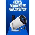 İthalat® Taşınabilir Projeksiyon Ayaklı Projektör Android Uyumlu Hdmi Girişli