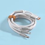 ITHINK 3IN1 METAL BAŞLIKLI ÇOKLU ŞARJ KABLOSU K50 TYPE-C MİCRO LINGHTNING - Beyaz