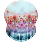 ITNRSIIET Jel Bilek Destekli Ergonomik Mouse Pad Küçük Bilek Desteği Pürüzsüz Yüzey Kaymaz PU Taban Rahat Ofis Malzemeleri Ağrı Kesici, 8,7 x 7,25 inç, Çiçek Sanatı