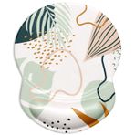ITNRSIIET Jel Bilek Destekli Ergonomik Mouse Pad Küçük Bilek Desteği Pürüzsüz Yüzey Kaymaz PU Taban Rahat Ofis Malzemeleri Ağrı Kesici, 8,7 x 7,25 inç, Tropikal Bitkiler