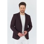 İtolo Erkek Bordo Likralı Esnek Kumaşlı Slim Fit Spor Blazer Ceket Bordo 46