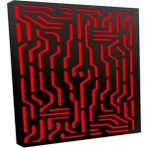 iTrack 50*100 cm Ahşap Difüzör Akustik Panel Siyah - Kırmızı Desen