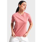 its basic Kadın Gül Kurusu Renk S5-104 %100 Pamuk Basic Bisiklet Yaka T-Shirt