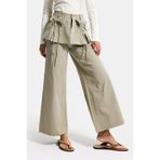it's basic Kadın Haki Yeşil w5 Straight Fit Bol Kesim Kemer Detaylı Özel Tasarım Pantolon