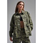 Its Basic Kadın Kamufulaj Renk Oversize Bol Kesim Tasarım Ceket - 34 - Kamuflaj