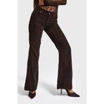 it's basic Kadın Koyu Kahverengi Midrise Flare Fit Kadife Pantolon, 34 Beden
