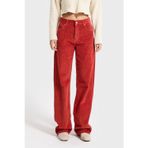its basic Kadın Orange 26w5-104 Loose Fit Orta Bel Kalın Fitilli Velvet Kadife Kumaş Pantolon