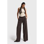 it's basic Kadın Palazzo Fit Pileli Pantolon, Acı Kahve, XS