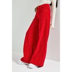 it's basic Kadın Palazzo Fit Velvet Pantolon, Kırmızı, 36 Beden