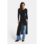 it's basic Kadın Siyah Maxi Boy Belden Bağlamalı Tunik, S