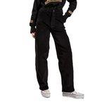 It's basic Kadın Siyah Renk 26w41 İnce Fitilli Kadife Kumaş Skater Fit Pantolon Siyah 36