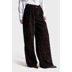 it's basic Kadın Siyah Süper Palazzo Fit Pileli Velvet Pantolon, 36 Beden