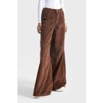 its basic Kadın Taba Renk Hera Kalın Fitilli Kadife Kumaş Palazzo Fit Pantolon