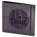 İts Time to Travel Yazılı Siyah Ahşap Kendin Yap Fotoğraf Albümü