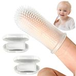 Itsy Bitsy People Bebek Diş Fırçası, 360 Derece Kıl Silikon Bebek Diş Fırçası 6 ila 12 Ay ve Bebek Diş Fırçaları 1-2, 2'li Set - Şeffaf