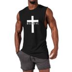 iudam Tank Top erkek pamuk kolsuz tişört, kas tişörtü, spor atleti, tişört, erkek fitness üst giyim, askılı tişört, erkekler için, Siyah, 3XL