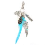 IUDWCG 1 adet Bohemian Dreamcatcher Kolye Anahtarlık Tüy Değerli Metal Anahtarlık Bohem Tarzı Hediye Kızlar ve Bayanlar Çift (Mavi)