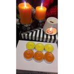 iv candles 48 Adet Turuncu Büyük Tealight Teneke Mum Turuncu