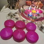 Iv Candles 6'Lı Oval Büyük Boy Fuşya Pembesi Suda Yüzen Terapi Mum