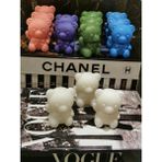 Iv Candles Babyshower Kocakafa 10'lu Büyük Boy Ayıcık Mum - Beyaz - 10 Adet
