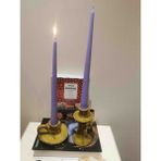 Iv Candles Bougie Candelabre 3'lü Açık Lila Büyük Boy Şamdan Mumu