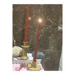 iv candles Candlestick 3'lü Kırmızı Büyük Boy Şamdan Mumu Kırmızı