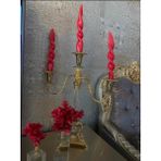 Iv Candles Homedecor Kırmızı 3'lü Büyük Burgulu Şamdan Mumu - 1 Adet - Ares Kırmızı