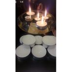 iv candles İV candles 48 Adet Beyaz Büyük Tealight Teneke Mum Siyah
