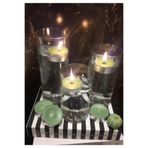 iv candles Iv Candles 6'lı Büyük Boy Yeşil Tealight Mum YEŞİL