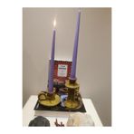 iv candles İV candles Bougie Candelabre 3'lü Açık Lila Büyük Boy Şamdan Mumu Açık Lila