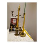 iv candles İV candles Candlestick 3'lü Sarı Büyük Boy Şamdan Mumu Sarı