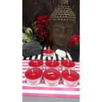 iv candles Iv Candles Tealight 6'lı Kırmızı Büyük Boy Mum KIRMIZI