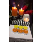 Iv Candles Sarı ve Turuncu Maxi Büyük Teneke Tealiğht Mum - 6 Adet