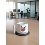 Ivart Gülen Kedi-Düzelicez Inşallah Baskılı Porselen Kupa-T Kulplu Kupa-Hediye-Ofis-Motto - Beyaz - 300 ml