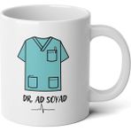 Ivart Kişiye Özel Erkek Doktor-Hemşir Baskılı Premium Porselen Kupa Bardak - 1 Adet - 300 ml