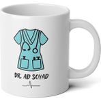 Ivart Kişiye Özel Kadın Doktor-Hemşire Baskılı Premium Porselen Kupa Bardak - 001 - Beyaz - 300 ml